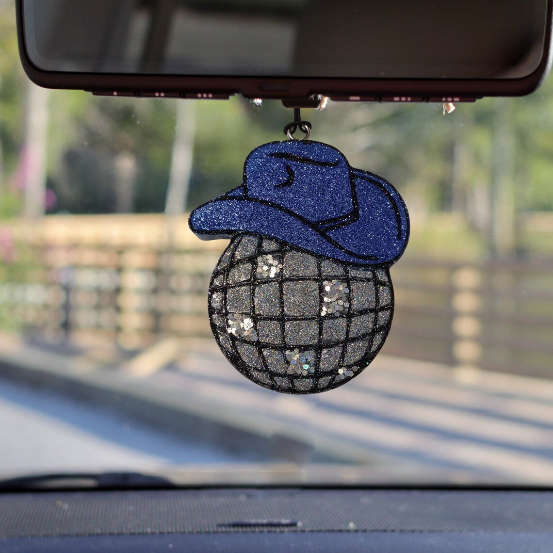 Cowgirl Hat/Disco Ball Car Freshie